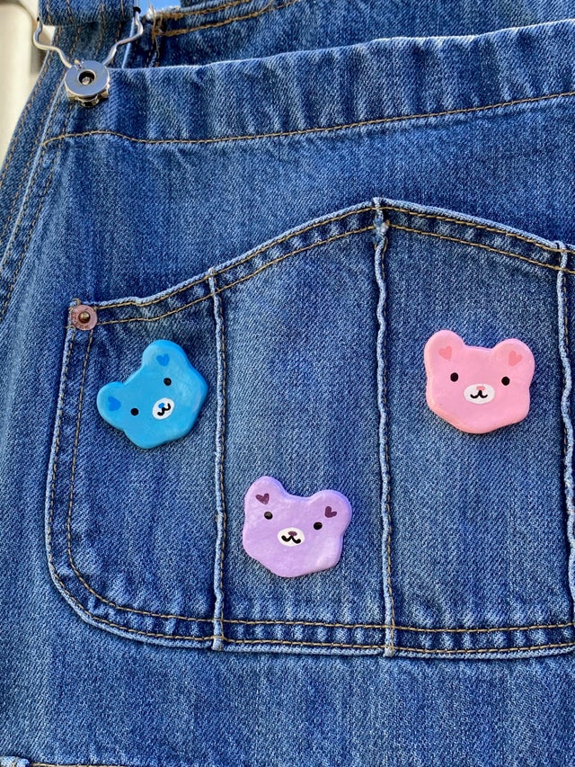 Pastel Magician Polymer Clay Pin